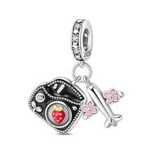 925 Sterling Silver Travel Collection-Red Bus Bead, New Adventure Bead, Capture The Moment Bead, Cat Bead, Sweet Departure Pendant, Travel Map Charm, Travel Pendant, Summer Travel Charm, Red Suitcase, Fun Suitcase Bead. Perfect For Sterling Snake Chain Bracelets, Necklaces, Bangles, Bead Chains, DIY Jewelry Crafting, And Luxurious Bestie Gifts. - Multicolor - View 15