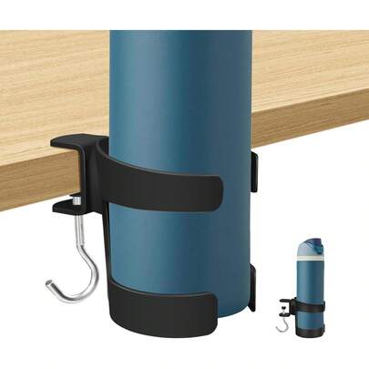 Desk Cup Holder, 2-In-1 Cup Holder For Desk Compatible With Stanley,Sinple Midern, Hydroflask, , Adjustable Anti-Spill Tumbler Organizer With Hook For Home Office And School