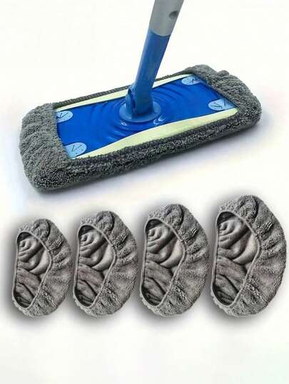 2/1pc Reusable Microfiber Mop Is Powerful And Suitable For Floors, Tile, And Wood Floors. It Features A Soft, Absorbent, And Highly Adhesive Design, Is Easy To Disassemble And Assemble, And Allows For Washing And Reusing The Mop Head. It Also Includes A Flat Mop Replacement Cloth.