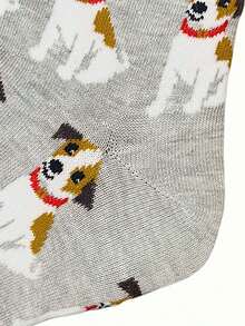 1双卡通狗狗印花情侣短袜，秋季款 - 彩色 - 查看 4