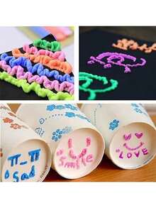 6pcs Set: Bubble Pen, Popcorn Pen, Stress Relief Fun Watercolor Pen, Art Bubble Brush, 3D Bubble Pen, DIY Greeting Card With 3D Magic Doodle, Watercolor Pen, Cotton Pen, Watercolor Pen. Children's DIY Bubble Effect. Office And Home Use. Back To School Season. Easter Gift. - Popcorn Pen - View 12