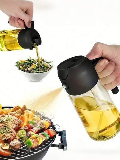 2-In-1 Olive Oil Spray Bottle - Suitable For Cooking, Grilling, Air Fryer, Baking, Salad, Handheld Sprayer, Baking Supplies, Kitchen Spray Bottle, Barbecue, RV, Kitchen Cooking Tools, Kitchen Accessories, Kitchen Supplies, Household Appliances, Kitchen Gadgets, Kitchen Oil Bottle, Kitchen Oil Injector, Kitchen Essentials