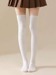 Women/Girls' Cable Knit Extra Long Over-The-Knee Socks, Warm - Multicolor - View 2