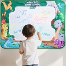 Children's Magic Water Drawing Mat, Colorful Writing & Painting Doodle Cloth With 2 Water Painting Brushes - Green - View 3