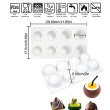 1pc Silicone Mousse Cake Mold, DIY French Fruit Dessert Cake Mold, Suitable For Christmas Sweets, Christmas Mold, Chocolate Mold, Silicone, For Baking Chocolate, Candy, Cake Decoration - White - View 5