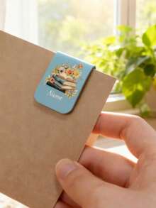 1pc Personalized Magnetic Bookmark, Customized Leather Bookmark, Customizable Bookmark For Reading, Customizable Bookmark For Men, Book Accessories, Teacher Bookmark, Birthday Gift, Ideal Gift For Book Lovers, Wedding, Anniversary, Father's Day, Business, Bridesmaid, Friend - Multicolor - View 4