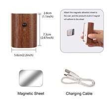 1 套木质运动传感器 LED 壁灯，可粘贴磁性床头灯，适用于楼梯、阁楼、浴室、走廊、地下室、车库