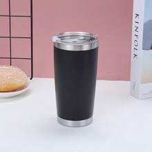 1个600毫升/20盎司不锈钢保温杯，旅行保温咖啡杯，冷热饮水瓶，带吸管孔水瓶 - 彩色 - 查看 14