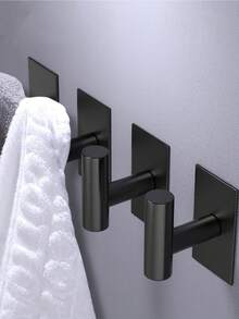 1/3/5pcs Bathroom Towel Hooks, Wall Mounted Hooks, Suitable For Kitchen & Bathroom, Can Be Used To Hang Clothes, Hats, Towels, Bathrobes, Keys - 1pc - View 5