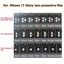 1個適用於Apple 17/ / 17 Air/ 17 Pro/Pro Max 後置亮面鏡頭保護貼，鏡頭保護膜，顏色：亮黑色/亮銀色/亮藍色/亮紫色/亮金色/亮粉色/亮多彩，安裝簡單，設備保護，時尚設計，完美貼合 - 彩色 - 查看 2