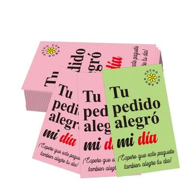 25/50 Piezas Tarjetas de Agradecimiento Empresariales Españolas - Tarjetas Escribibles por Ambos Lados, Verde y Rosa, 9x5.4 Cm/3.5x2.1 Pulgadas, Adecuadas para Comercio Electrónico, Tiendas Personales, Pequeños Negocios, Tiendas Minoristas, Tiendas de Regalo (Disponible en Rosa/Verde)