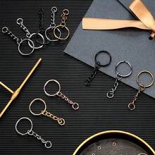 40/70/100 件扁平钥匙圈带链条散装分体钥匙链，1 英寸钥匙链配件带开口跳环连接器，适用于珠宝制作工艺 - 均碼 - 查看 5
