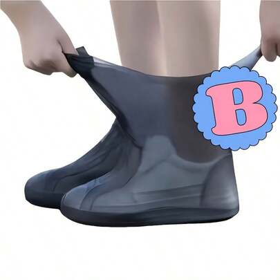 1 par, Cubrecalzado de goma para botas de lluvia para uso en exteriores, Cubiertas de zapatos impermeables de silicona para días lluviosos, Cubrecalzado reutilizable antideslizante para mantener los pies secos y protegidos, Cubrecalzado impermeable para hombres y mujeres, Cubrecalzado para lluvia para exteriores, Cubrecalzado impermeable de silicona para ciclismo y exteriores, a prueba de manchas, Cubrecalzado reutilizable, Cubrecalzado impermeable grueso antideslizante y resistente al desgaste, Cubrecalzado impermeable, Cubierta impermeable antideslizante