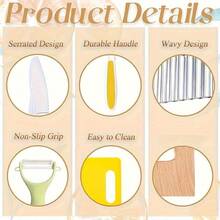 17pcs Kitchen Knife Set, Essential Cooking Tools, Mini Chef Knife Set Including Plastic & Wooden Knives, Wavy Knife, Sandwich Cutter, Peeler, Cutting Board, Suitable For Birthday Gift - Multicolor - View 5