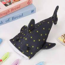 1个可爱鲨鱼造型铅笔盒，大容量文具收纳袋，铅笔袋 - 多色 - 查看 6