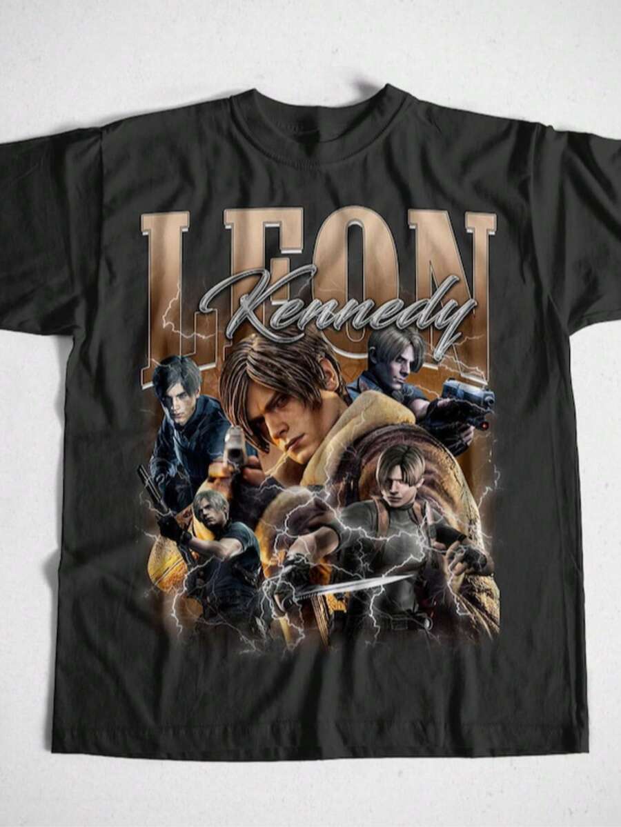 Unisex Limited Leon S Kennedy Vintage Tee Graphic Shirt Gift For Men And Women - màu đen - Xem 1