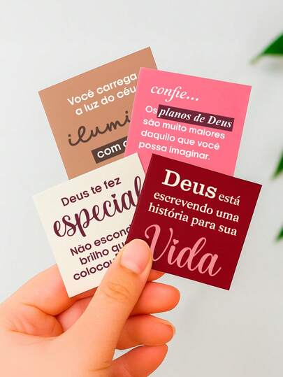 kit 240 Cartões Versículos Bíblicos - Brinde Mimo para Cliente com Frases Evangélicas de Deus