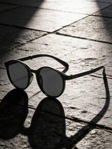 1件/2件装男士时尚椭圆形框架可折叠超轻高端复古眼镜，适合日常外出、驾驶等。 - 彩色 - 查看 6