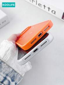 1 pieza Funda magnética para teléfono con tacto de piel Koolife, 2.0mm, PC+TPU, superficie mate, protección elevada para la lente, antideslizante, a prueba de golpes, compatible con iPhone 17/17 Pro/17 Pro Max - Blanco translúcido - Ver 8