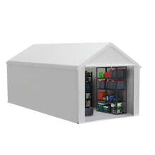 Garage Shelter/Storage Tent/UV-Protected Shelter With Roll-Up Window, Grey/White - Blanc - View 7