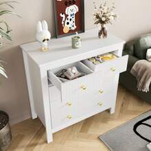 Sideboard, Chest Of Drawers With Special Doors, Gold Handles, Sideboard/Shoe Cabinet/Dressing Table [OLD REFERENCE: WF325795WAA] - White - View 11