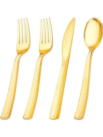150/75/25/3pcs Gold Dragon Scale Dinnerware Set, Including Cake/Pasta Tools, Salad Fork/Dessert Spoon, Elegant Black Party Cutlery, Easy To Clean And Reusable, Suitable For Weddings, Luncheons, Family Gatherings, Engagement Parties, BBQs, Dinners, Reunions, Birthdays, Holidays, Retirement Parties, Picnics, Buffets And Takeouts! (Various Combination Options Available Based On Guest Count)