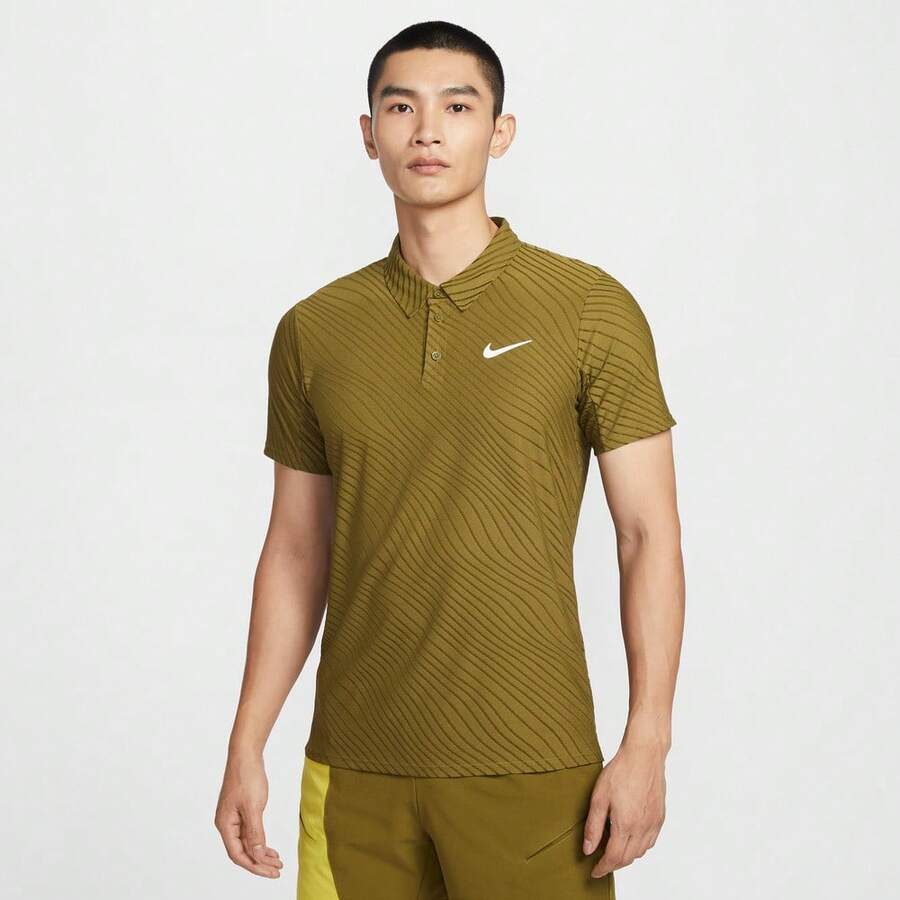Nike Men's AS M NKCT DFADV SLAM POLO MBPOLO Knitted Collared Short Sleeve Polo Shirt TIB1021-368 - Olive Green - View 1