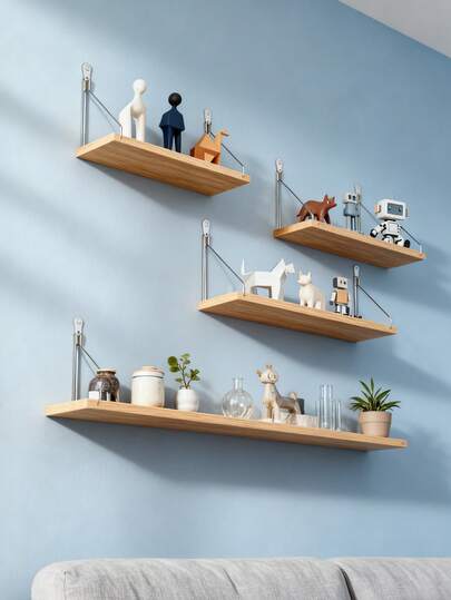 1 pieza Estantería decorativa de pared sin taladro, estilo estantería de pared, adecuada para el hogar y el dormitorio para exhibir muñecas, figuras de acción y cajas ciegas