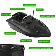 Wireless Remote Control Fishing Bait Boat Fishing Feeder Fish Finder Device 984ft Remote Range - Black - View 8