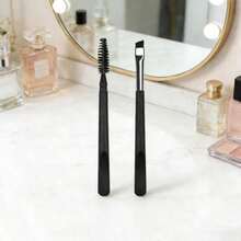 2pcs Double-Headed Spiral Tower Eyelash Extension Brush Angled Soft Bristle Eyebrow Brush For Gentle Eyeliner & Lash Removal Tool 2-In-1 Eyelash And Eyebrow Grooming Brush With Scoop Scraper - Multicolor - View 11