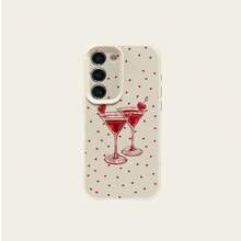 1个TPU材质复古鸡尾酒爱心图案时尚手机壳，兼容三星A05s、A12、A13、A14、A14 4G、A15、A21s、A23、A25、A32、A32 5G、A34、A35、A50s、A51、A52、A53、A54、A55、A71、A72、A73、S10、S20 FE、S20 Ultra、S21 Ultra、S22、S22 Plus、S23、S24、红米10C、12C、Note 10、11、12、13、Pro Plus、Note 8、9 Pro，全方位保护软壳手机套 - 白色 - 查看 5