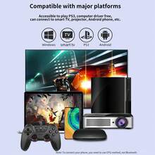 2.4G无线游戏手柄，带USB接收器，AAA电池供电，符合人体工程学设计，适用于PC/笔记本电脑/游戏主机 - 黑色 - 查看 7