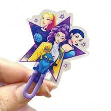 Mattel KPOP Cartoon Peripheral Witch Hunting Girl Group Anime Character Side Acrylic Bangs Hair Clip Stylish Duck-Mouth Hair Accessory - Multicolor - View 2