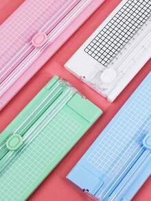 1/5pcs A4/A3 Paper Cutter, Portable Plastic Paper Trimmer, Mini Photo Cutting Tool, Manual Desktop Slide Cutting Blade, Back To School, School Supplies - Multicolor - View 7