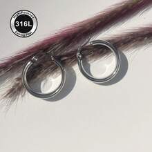 高品质18K镀金防褪色不锈钢耳环，316L耳针，低过敏性，优雅迷人垂坠时尚简约经典风格耳环，适合日常佩戴、节日、度假或派对。 - 銀色 - 查看 7