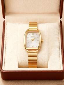 1 pieza Reloj de cuarzo romano elegante y refinado, equilibra el trabajo y la vida, regalo ideal para vacaciones, promoción de fin de año - Dorado - Ver 2