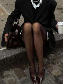 1件装女士半透明连裤袜，适合约会、派对、日常穿着，大码无裆开口() - 彩色 - 查看 8