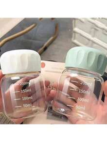 1个可爱迷你玻璃水杯，耐热便携，可装咖啡/牛奶，适合居家/办公/学校，新年/情人节/母亲节礼物 - 彩色 - 查看 4