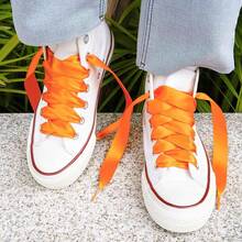 Flat Colorful Satin Shoelaces, 3/ 4inch Width, Women's/Girls' Shoelaces, White, 47inch (120) Cm: Clothing, Shoes, And Jewelry - 橘色絲帶 - 查看 4