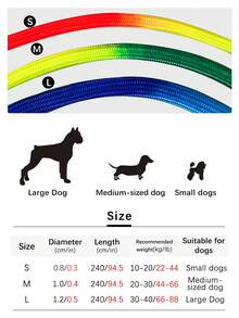 1pc Reflective Nylon Hands-Free Dog Leash, Suitable For Small, Medium And Large Dogs - Multicolor - View 5