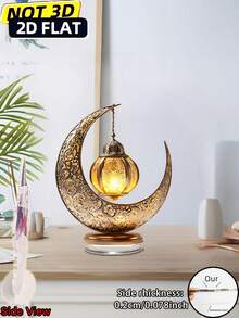 2D plano, decoraciones acrílicas elegantes de Eid - forma de media luna clásica, adecuadas para Ramadán y celebraciones islámicas, decoración del hogar y la cocina para fiestas, decoraciones de Ramadán | Decoración de patrones complejos | Estética tradicional, adecuada para 11 festivales Accesorios de escritorio de oficina Accesorios de escritorio Suministros de oficina Decoración de oficina - vistoso - Ver 7