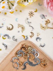 开斋节DIY钥匙扣制作套装，包含星星月亮吊坠、钥匙扣、延长链、开口圈和珠宝钳，创意DIY包包挂饰及珠宝工艺套装材料，开斋节礼物 - 開齋節鑰匙圈套裝 - 查看 6