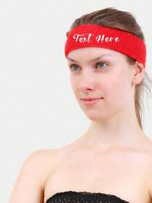 Personalized Unisex Headband - Customizable Text Design Suitable For Tennis, Basketball, Running, Gym And Sports - Acrylic Fitness Accessory And Headwear - Multicolor - View 3