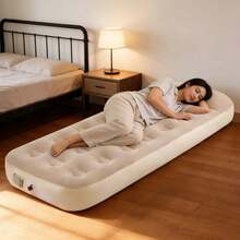 Portable Foldable Inflatable Air Mattress - Comfortable Camping Sleeping Pad, Ideal Camping Gear, Essential For Home Travel, Camping Mat, Travel Mattress, Holiday Essential (Foot Pump Included) - Khaki - View 3