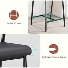 Techigher Counter Height Bar Stools Set Of 2, 26" Upholstered Bar Stools With Back & Arms, Wider Seat, Modern Bar Stools Set With Footrest For Kitchen Island,Counter Bar - Grey-2 Pieces, Wooden Backrest - View 8