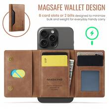 LC.IMEEKE 1pc Pu Leather Magnetic Wallet Card Holder Stand MagSafe Accessories Compatible With Phone17 16 15 14 13 12 Pro/Pro Max/Plus/Mini For Men Wallet Mini Wallet Purse Wallet Small Wallet Card Wallet Gifts For Men - Brown - View 8