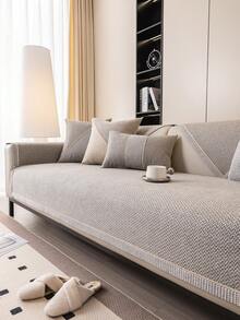1 st linneliknande soffkuddfodral, hög ytvikt, tjock, modern minimalistisk stil. Maskintvättbar, husdjursvänlig, halkfria partiklar. Lämplig för vardagsrum, sovrum, kontor. Multifunktionell soffkudde. - Ljusgrå - Visa 4