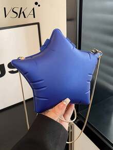 Túi cầm tay dự tiệc hình vỏ sò thanh lịch, thiết kế vỏ sò độc đáo, túi xách dạ hội lấp lánh dành cho nữ với dây đeo vai/đeo chéo, có thể đựng tai nghe và tiền xu, ví vỏ sò thanh lịch phù hợp cho tiệc tùng, đám cưới, sự kiện trang trọng. - Màu xanh lam - Xem 2