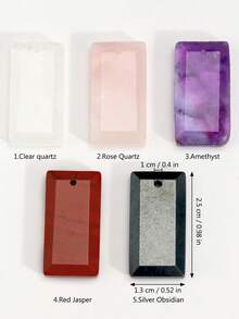Faceted Natural Stone And Crystal Rectangular Three-Dimensional Charms For Jewelry Making.13*25mm Stone Charms For Necklace Earrings And Bag Charms.DIY Festive Gift Creations - Multicolor - View 10