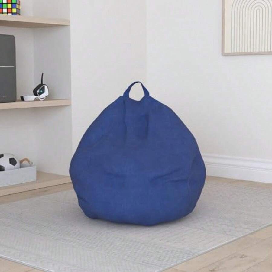 YuppieLife - Funda para puf de animales de peluche solo cubierta sin relleno organización grande y bolsa de almacenamiento de juguetes organizador de juguetes para s (27 pulgadas azul marino - Azul marino - Ver 1